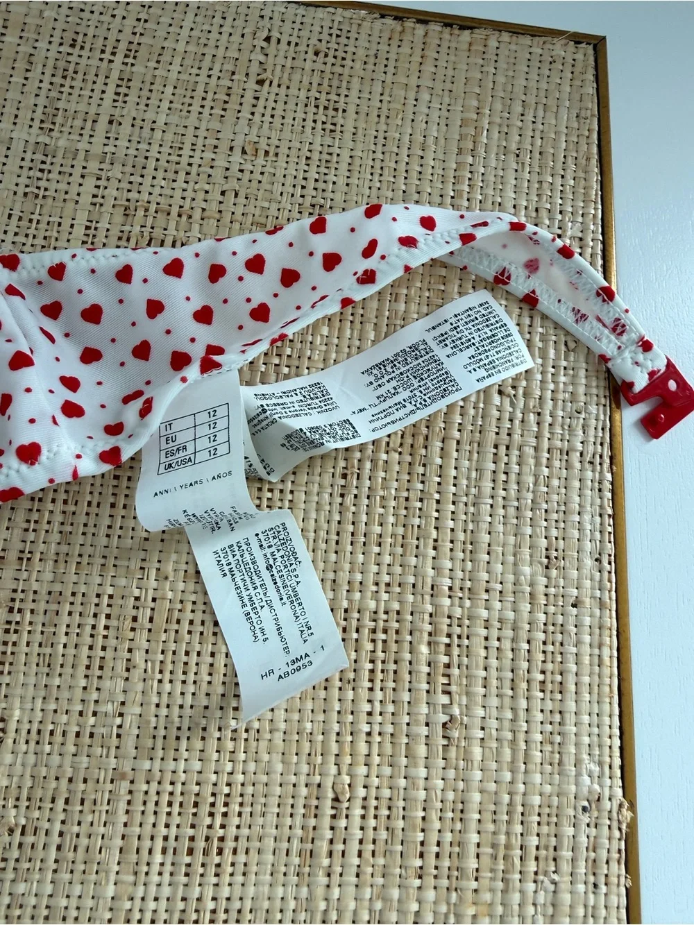 Kids White & Red Heart Print Bikini